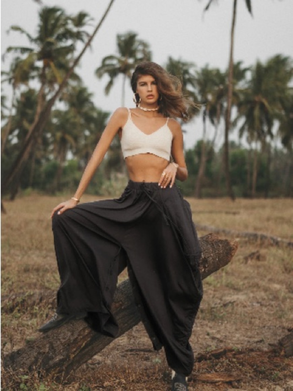 Convertible Maxi Skirt Palazzo Pants Solid Black